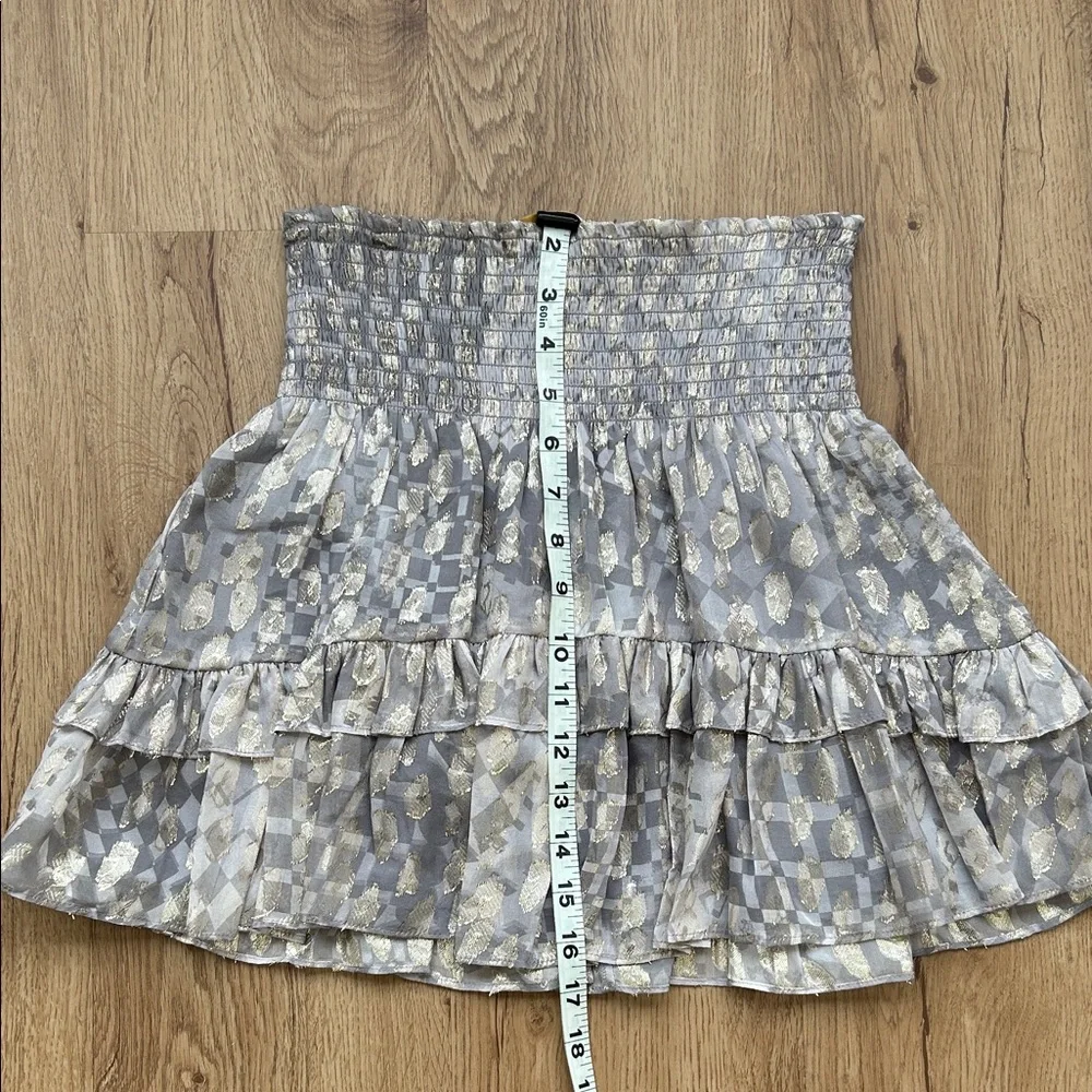Ramy Brook Metallic Silk Ruffle Mini Skirt – Size Small - Picture 8 of 8